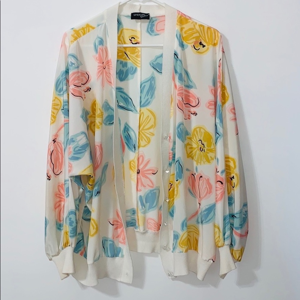 🌷Oversized floral cardigan